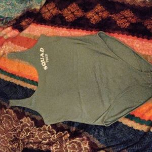 Light blue ish Size medium body suit ,worn a couple of times, good condition.